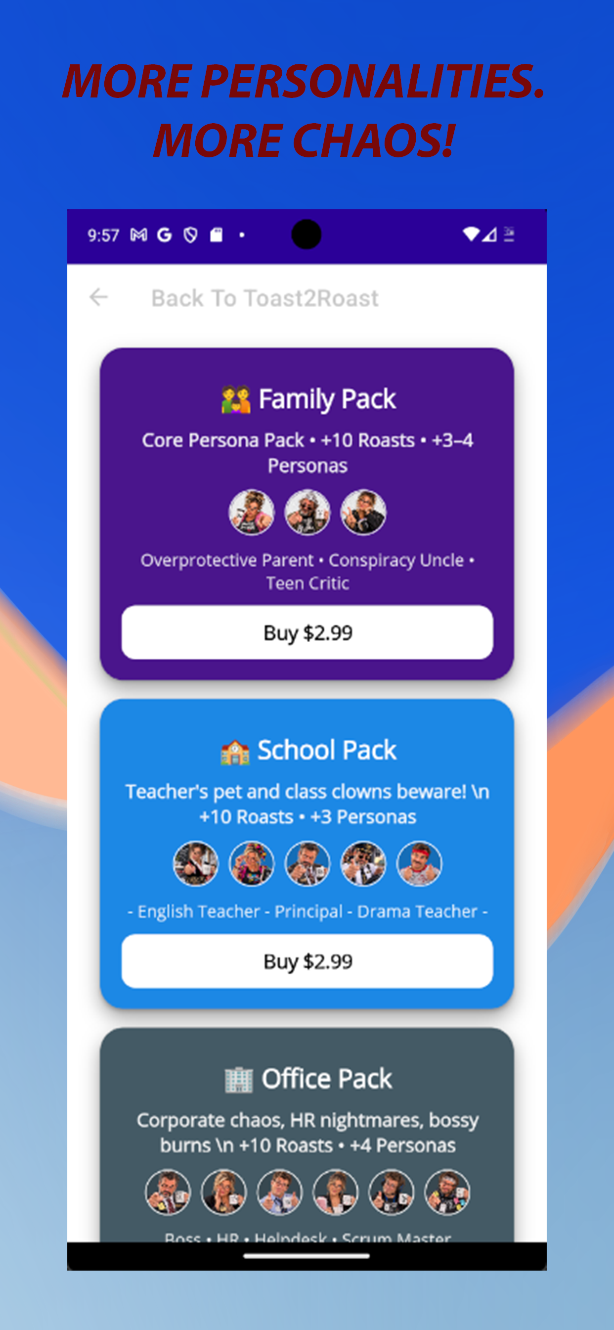 Toast2Roast Family School and Office AI persona packs